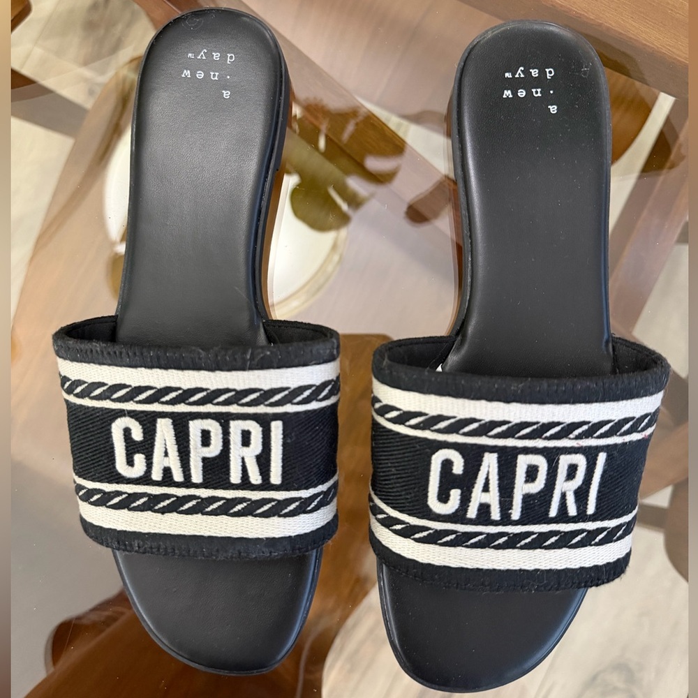 a new day Black and White Sandals - Picture 2 of 4